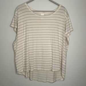H&M Striped Cream & Black Size XXL Women's Top